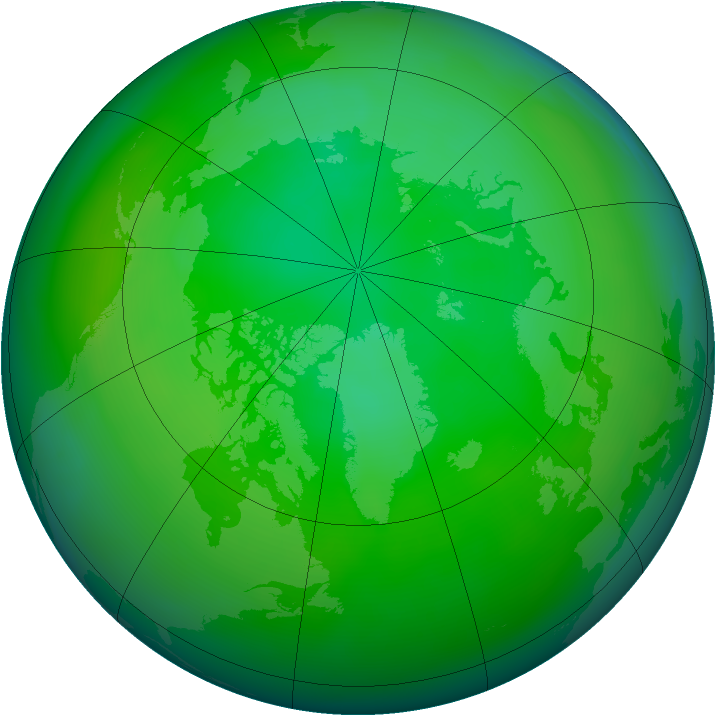 Arctic ozone map for July 2005